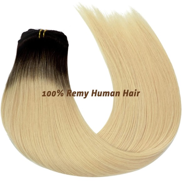 16 Inch (Pack of 1) , Ombre Dark Brown to Platinum Blonde #R2-60A - Picture 4 of 7